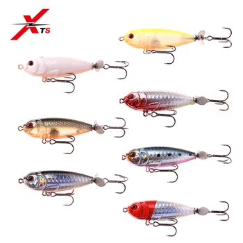 

XTS Fishing Bait 8.8g 55mm Topwater Floating Hard Pencil Lures Plastic Spinner Tail 7 Colors Fishing Tackle Swimming Baits S5283