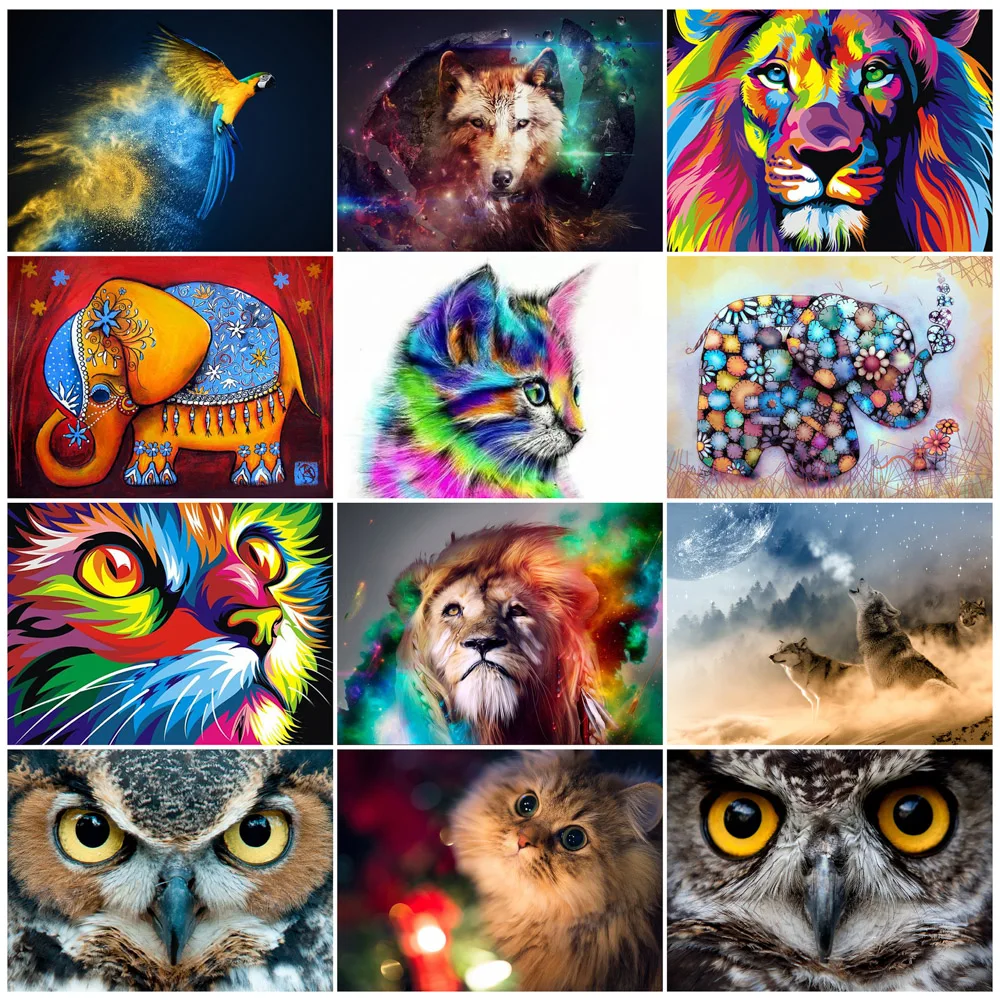 

XC Diamond Painting Cross Stitch Drawing Full Square Color Animal Rhinestones Diamond Painting 5D Embroidery Home Deco Craft