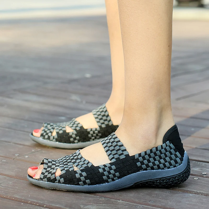 Простые Летние наклейки, кроссовки для женщин, сетчатые женские плетеные туфли, Размеры 35-40, женские кроссовки для взрослых