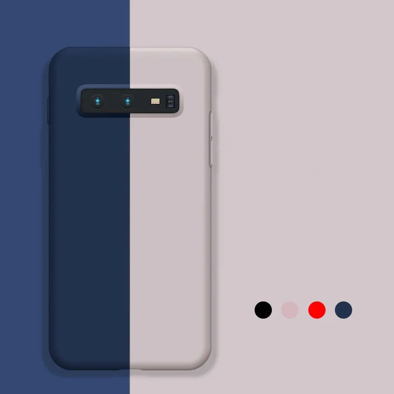 

For Samsung Galaxy S9 S10 Plus Liquid Silicone Case Silky Soft-Touch Finish Back Protective Cover For Samsung A7 J7 Phone capa