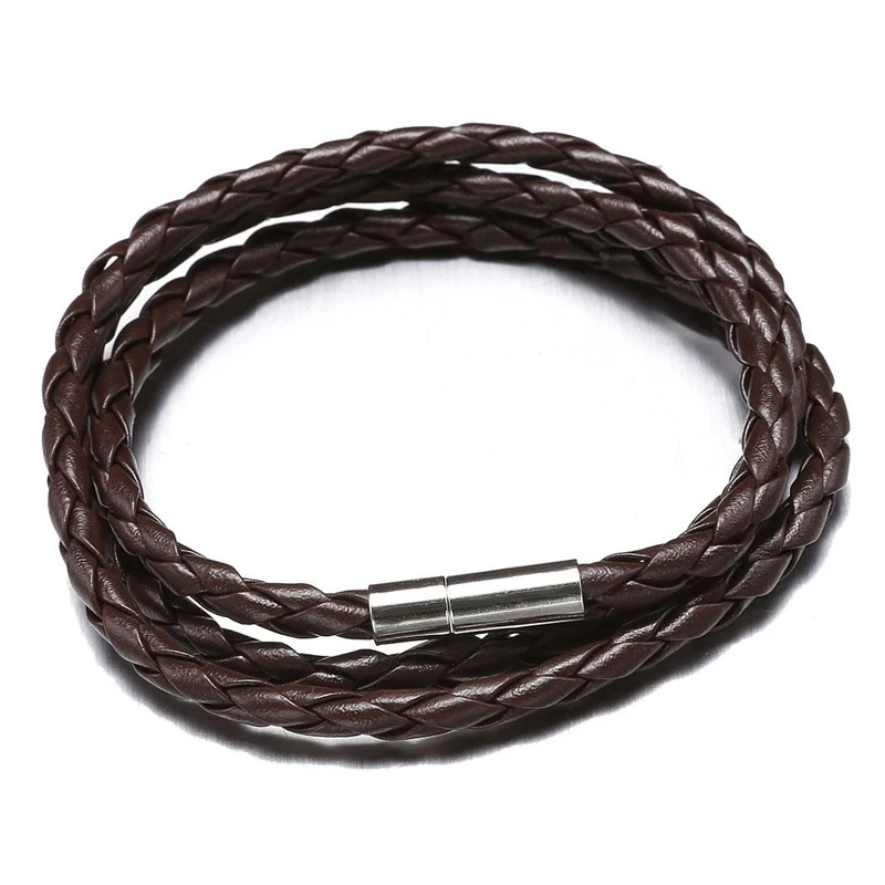 Кожаные браслеты 3 с кругами Pulseira Masculina ювелирные изделия Шарм Bileklik Pulseiras подарок