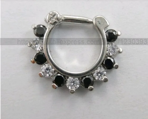 

Nose Ring Fashion Body Jewelry Nose Stud Septum Clicker Nose Ring Colors Rhinestone CZ 16 Gauge 16G 6 pcs