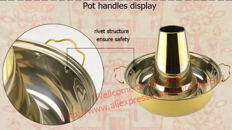 3.8l нержавеющая сталь золотой уголь горячий горшок натирание блюдо монгольская лампа Пекин традиционный горячий горшок плита для пикника плита