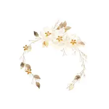 1 шт., свадебная повязка на голову с цветами, стильный головной убор с жемчугом для невесты, головные уборы, аксессуары для волос, головные уборы для свадьбы, выпускного, вечеринки, дня рождения