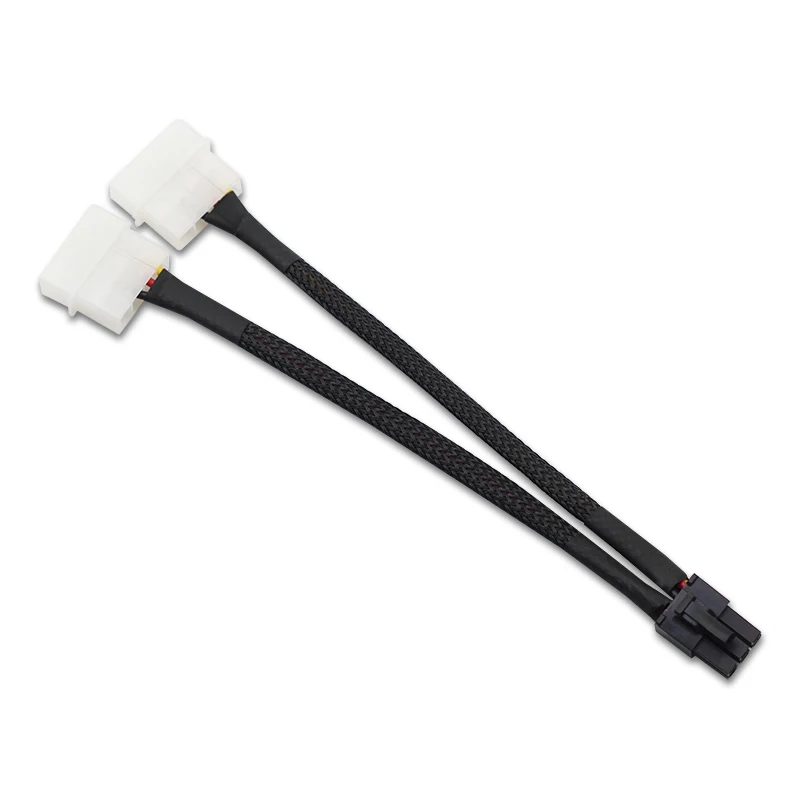 

New 1 PCS Dual 4 Pin to 6 Pin Molex PCI-E External Graphics Card Power Cable Converter Adapter High Quality
