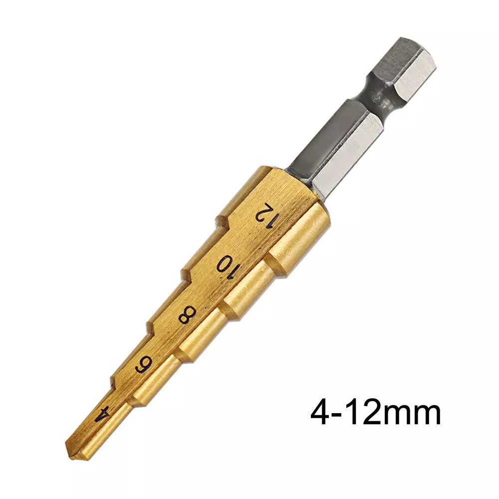 4 to 12mm ALLSOME 3-12 мм 4-12/20/32 мм Шаг сверло Спираль Флейта HSS сталь конус с титановым покрытием мини сверло Набор инструментов дыропробивной пресс - Цвет: 4 to 12mm