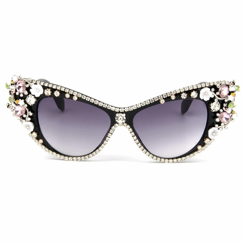 Солнцезащитные очки больших размеров, женские роскошные Брендовые очки, Ювелирное Украшение, кошачьи глаза, солнцезащитные очки в винтажном стиле, очки Oculos