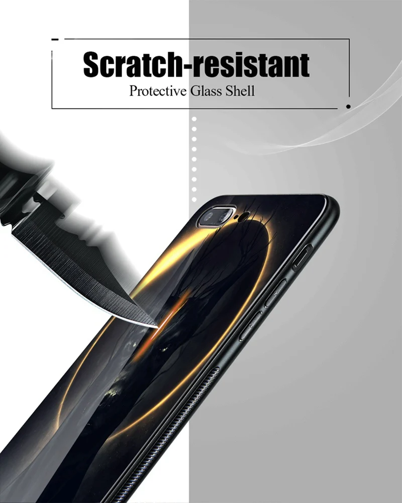 Hisomone Luxury Animal Tempered Glass Case For iPhone 7 7Plus Silicon Phone Case For iPhone X 8 8Plus 6 6S Plus Cover Coque