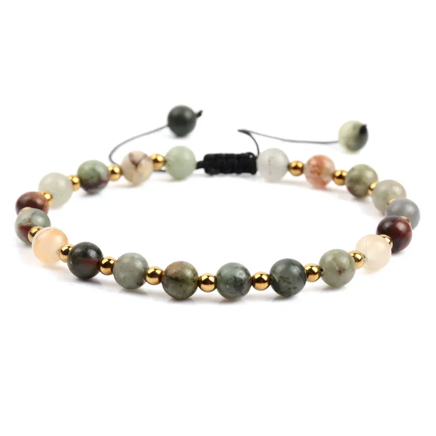 Natural Bloodstone Beads Bracelet Charm Adjustable Stone Bracelets Personalized Pulseira Masculina Femme Gift Jewelry Gift (10)