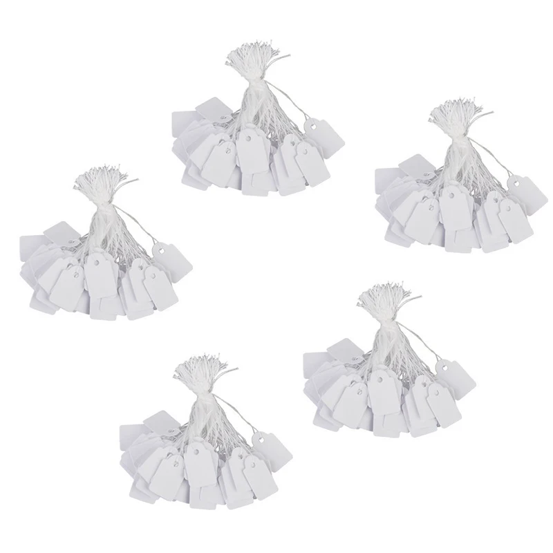 

Jewelry Clothes Label Tie String Price Tag 13 x 26mm Pack of Approx.500Pcs White