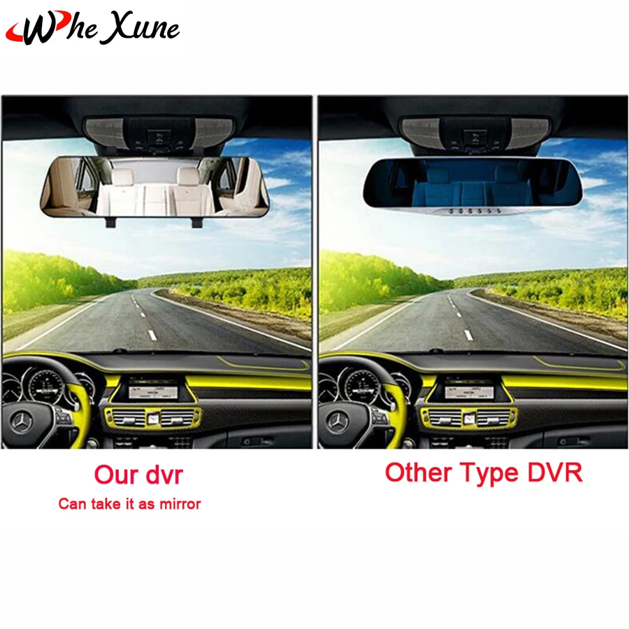 Whexune 5.0 &quotСенсорный экран Автомобильный видеорегистратор Full HD 1080 P видео