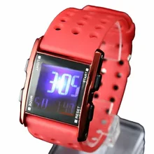 DW330A красный корпус часов Хронограф Дата BackLight красный ободок для мальчиков и девочек цифровые часы