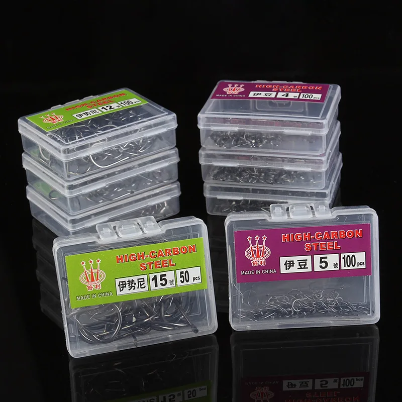 

1#-15#Steel Fish Hooks Holder Carp Fishing Jig Head Pesca Sea Fishing High Carbon Tackle Carp Fishing Hooks Set With Plastic Box