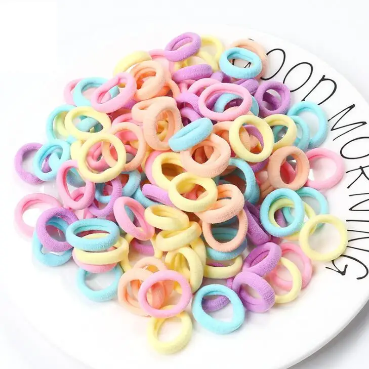 

50 PCS Cute Child Kids Mix Color Seamless Rubber Band Tie Gum Elastic Hair Bands For Girls Scrunchie Hair Accessories