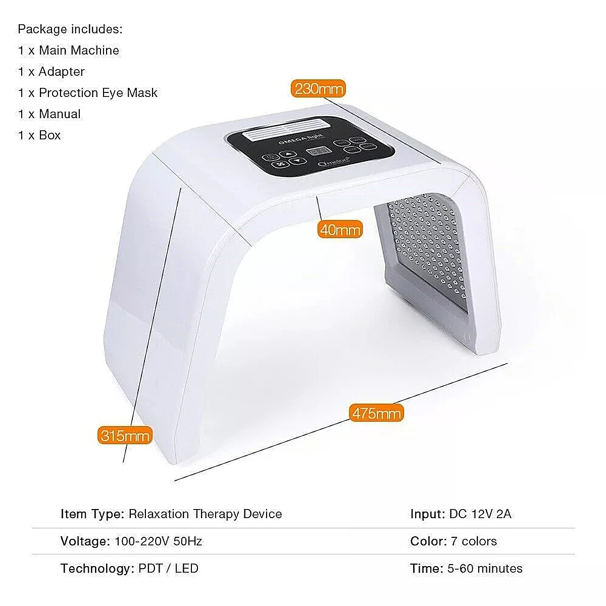 New 7 Colors LED Light Photodynamic Facial Skin Care Body Relaxation Therapy Device Multifunctional Beauty Instrument Home Use
