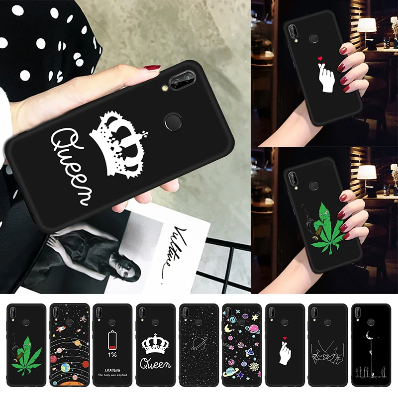 

Phone Case For Huawei Nova 3 3E 3i Silicone Black Mattte Pattern TPU Case Cover For Huawei Nova 4 3i 2i Fundas Capa