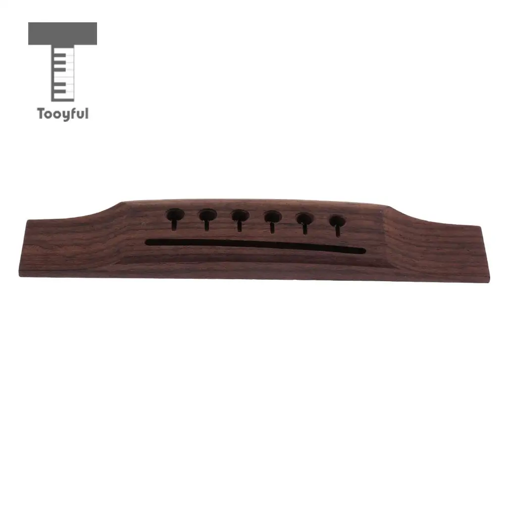 Tooyful Durable Rosewood Left Handed Guitar Bridge DIY for 6 String Acoustic Guitar Replacement Parts