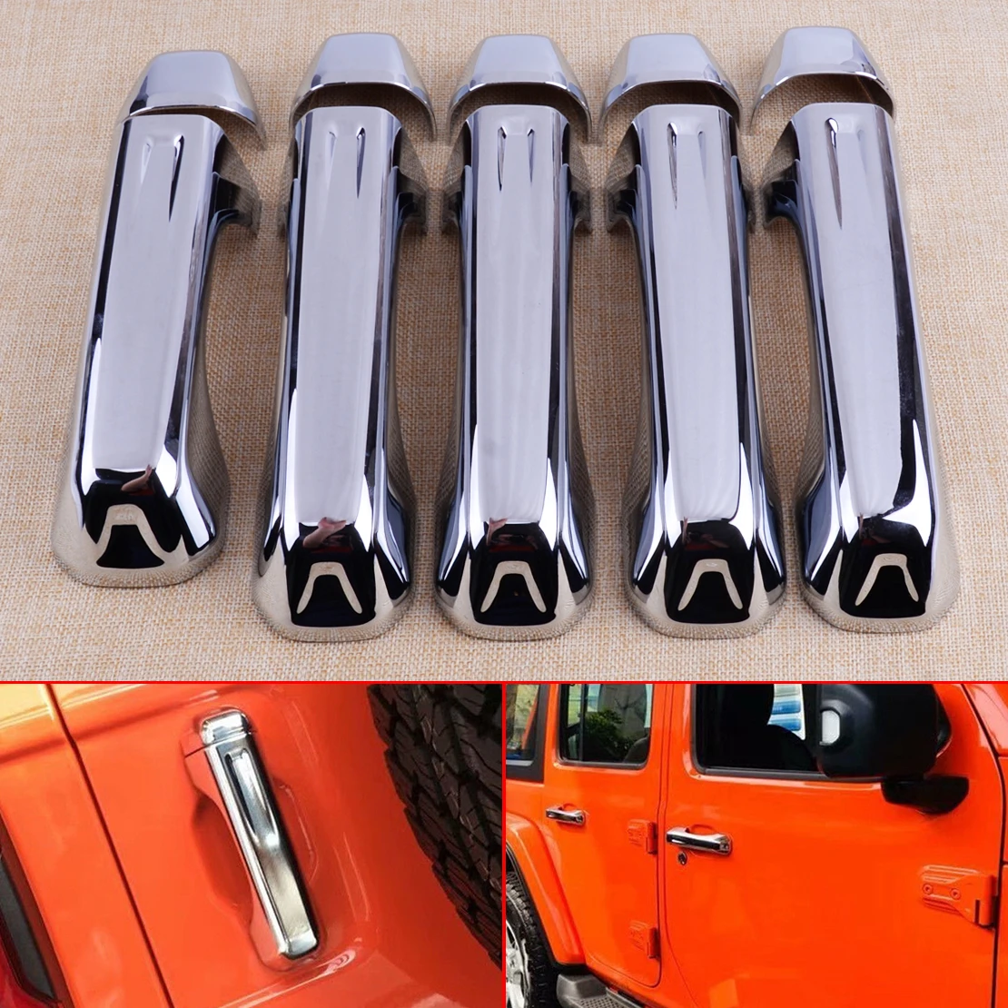 DWCX 10pcs Silver ABS Exterior Car Door Pull Handle Cover