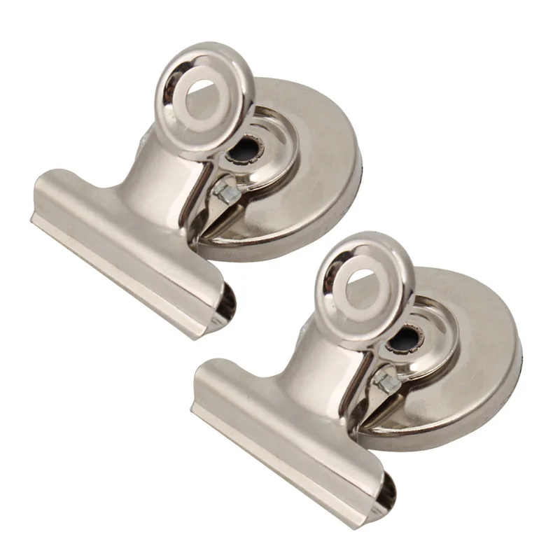 

5Pcs/lot Round Shape Metal+Magnet Fridge Magnet Clip Silver Tone Magnet Base Refrigerator Magnets 2.9cm