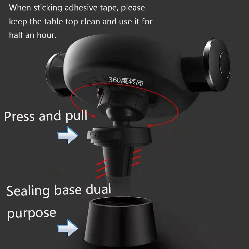 Qi Car Wireless Charger for iPhone Xs X 8 10W Fast Wireless Charging for Samsung Galaxy S9 S10 Car Phone Holder Charger4
