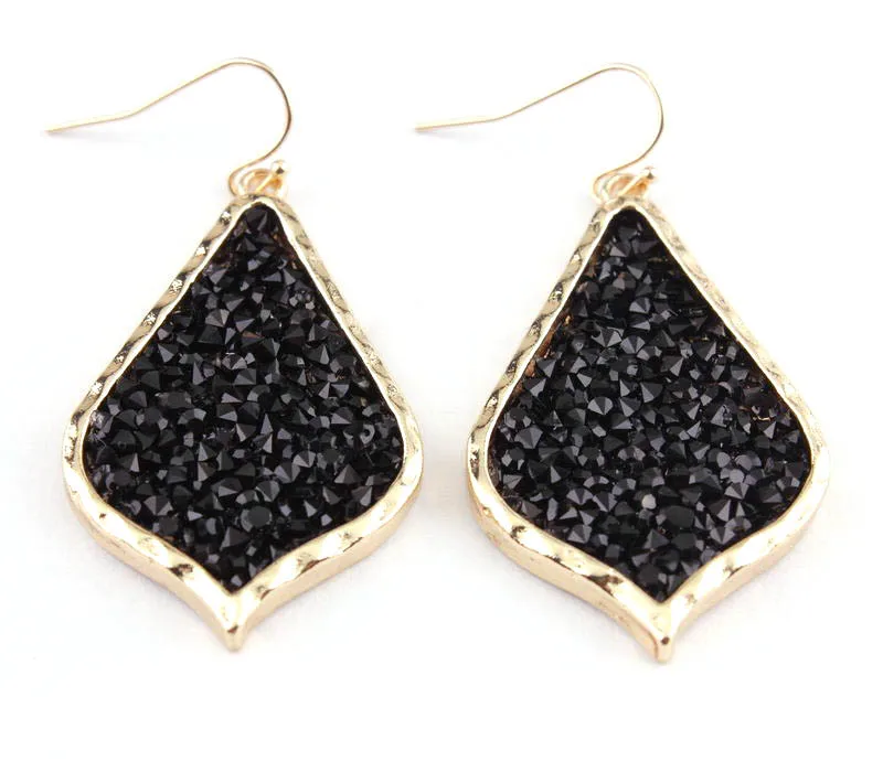 

2018 New Arrival Brand Pave Black Teardrop Earrings Fashion Jewelry Rose Gold Earrings for Women Accessories Statement Wholesale