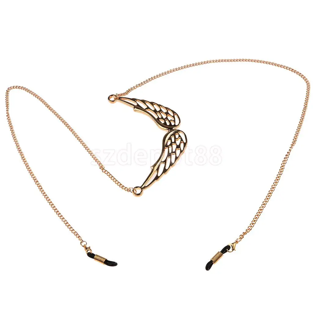 Sunglasses Lanyard Strap Necklace Metal Eyeglass Chain Cord Angel Wing Pendant