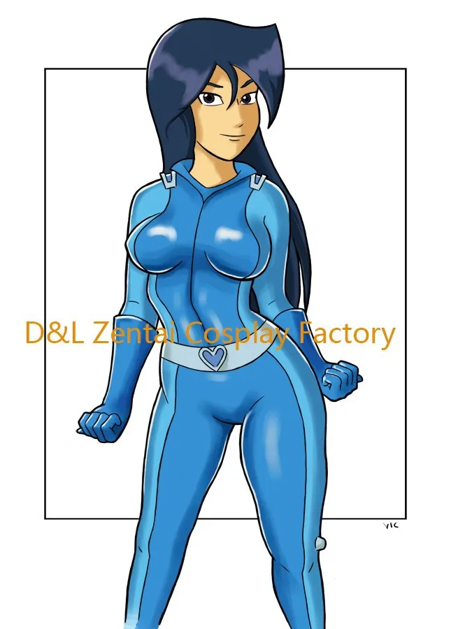 Free Shipping DHL Sexy Women Totally Spies Costume Britney Blue Lycra Spandex Superhero Zentai Catsuits SHS414 (2)