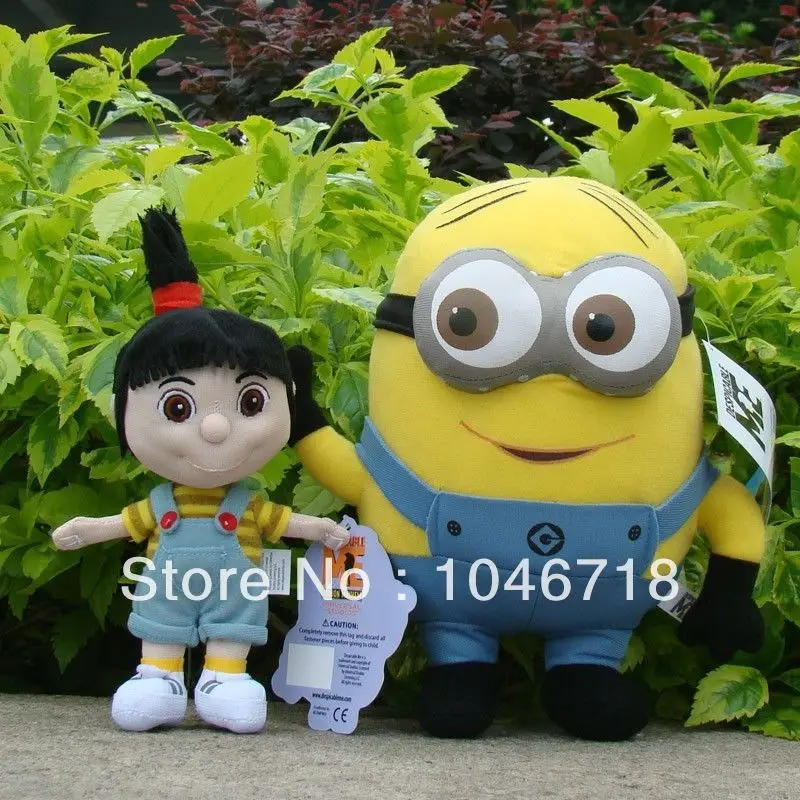 2 Pcs Despicable Me Plush Toy Dave 9&quot &amp Orphan Girl Agnes 7&quot Stuffed Animal Doll | Игрушки и хобби