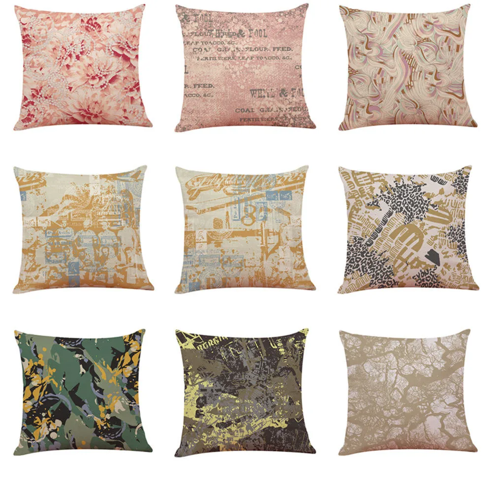 

Cartoon pillowcases home decoration Cushion Cover Light Color Imprint Throw Pillowcase pillow case 45*45 #35