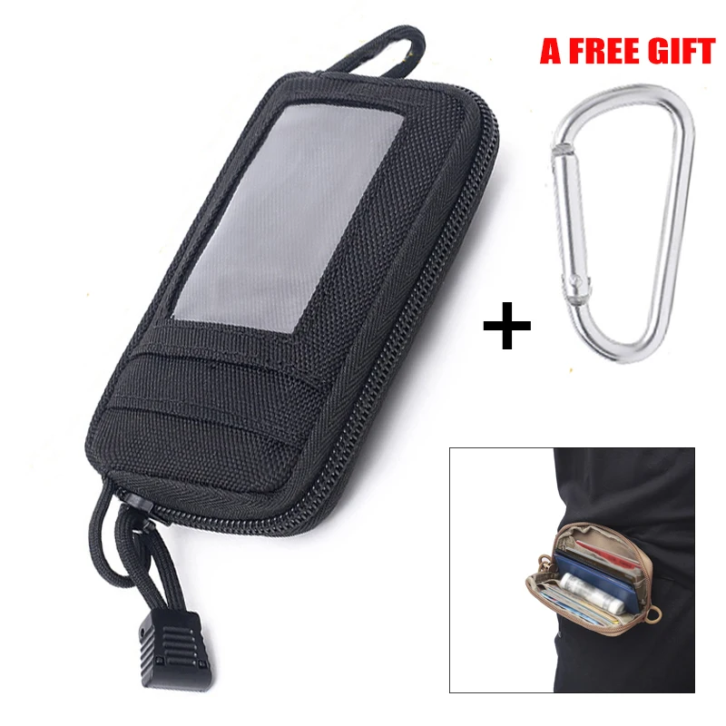 

Outdoor EDC Pouch Nylon Portable Key Change Purse Wallet Coin Mini Purse Card Slots With Waterproof Zippers Hunting Travel Kits