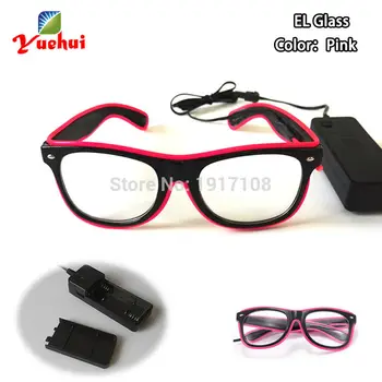 

New Style 10 Color Select LED Glasses Decor Sound activated Light up EL wire Sun Glasses Gift battery Powered Party Supplies