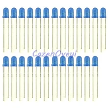 100pcs/lot led 3mm blue diffused blue turn blue