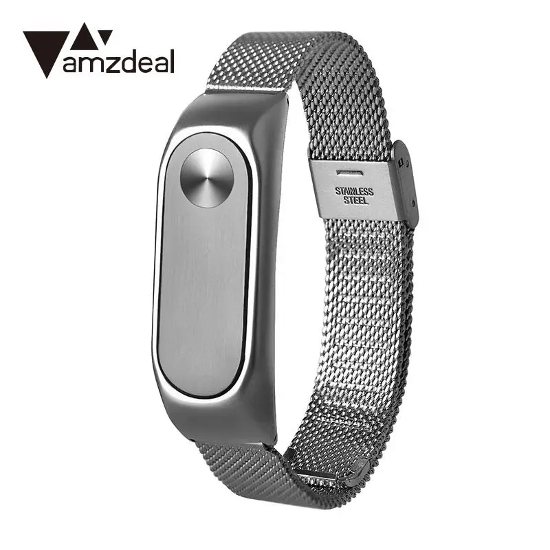

Metal Case Silver Lightweight Wristband For Xiaomi Mi Band 2 Replacement