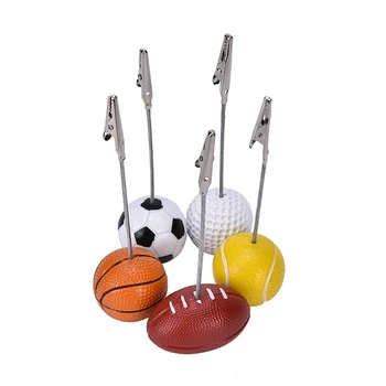 

1pc Football Soccer Ball Shape Memo Holder Metal Memo Paper Clips for Message Photo Decor Office School Stationery 4.9 inch