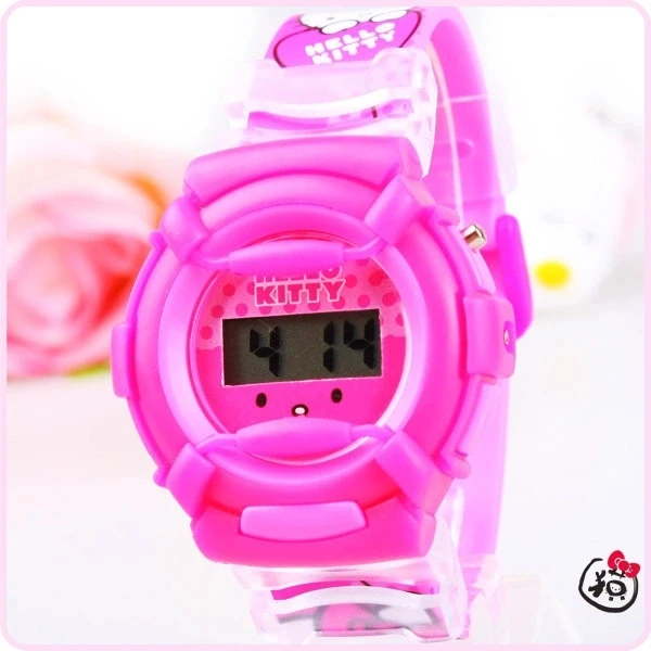 Children's cartoon Hello Kitty silicone design strap girl electronic watches Children's cartoon Hello Kitty silicone design strap girl electronic watches