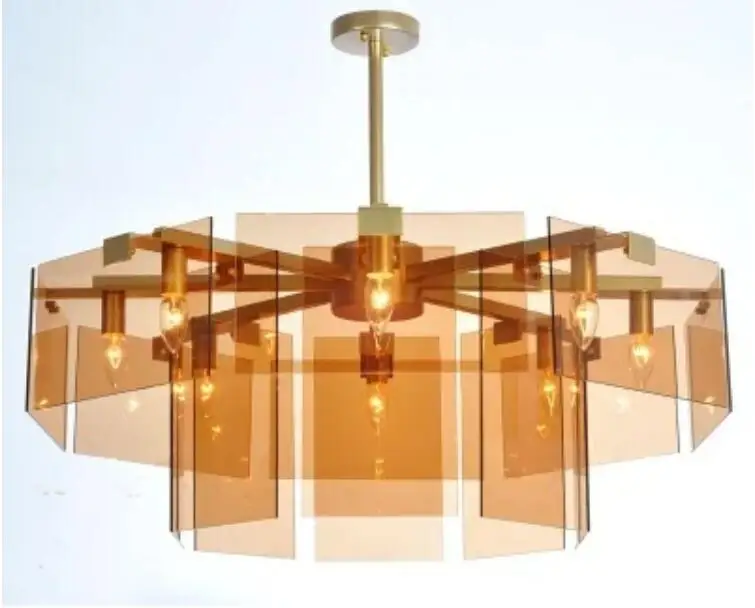 8 arms amber Скандинавские люстры, люстры, лампы, современные подвесные светильники, подвесные лампы для дома, Светильники для гостиной, столовой - Цвет абажура: 8 arms amber