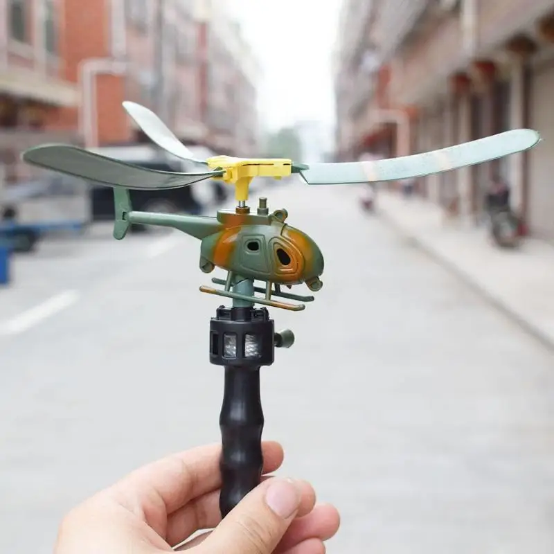 

Funny Handle Pull Helicopter Toys Aviation Model Copter Handle Pull Helicopter Plane Outdoor Toys for Children Kids Playing