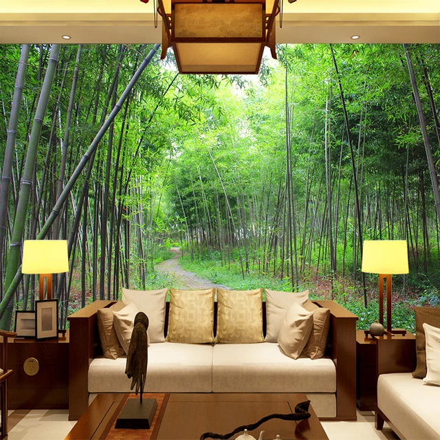 custom 3d mural 3d bamboo garden wallpaper tv sofa living room background wall bedroom library study