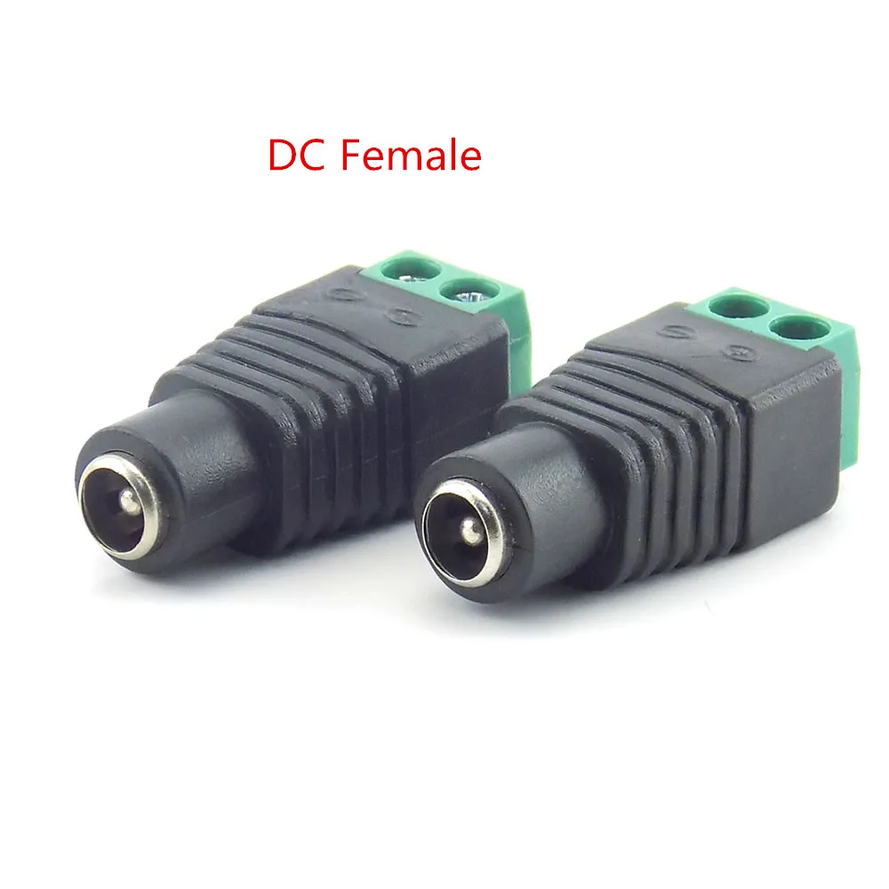 5pcs BNC DC male female power supply Connector 5.5X2.1MM Connectors Coax Cat5 adapter 12V Male CCTV Camera for Led Strip Light