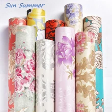 

Waterproof thickened European self adhesive wallpaper living room bedroom TV background wall Damascus wallpaper dorm wall sticke