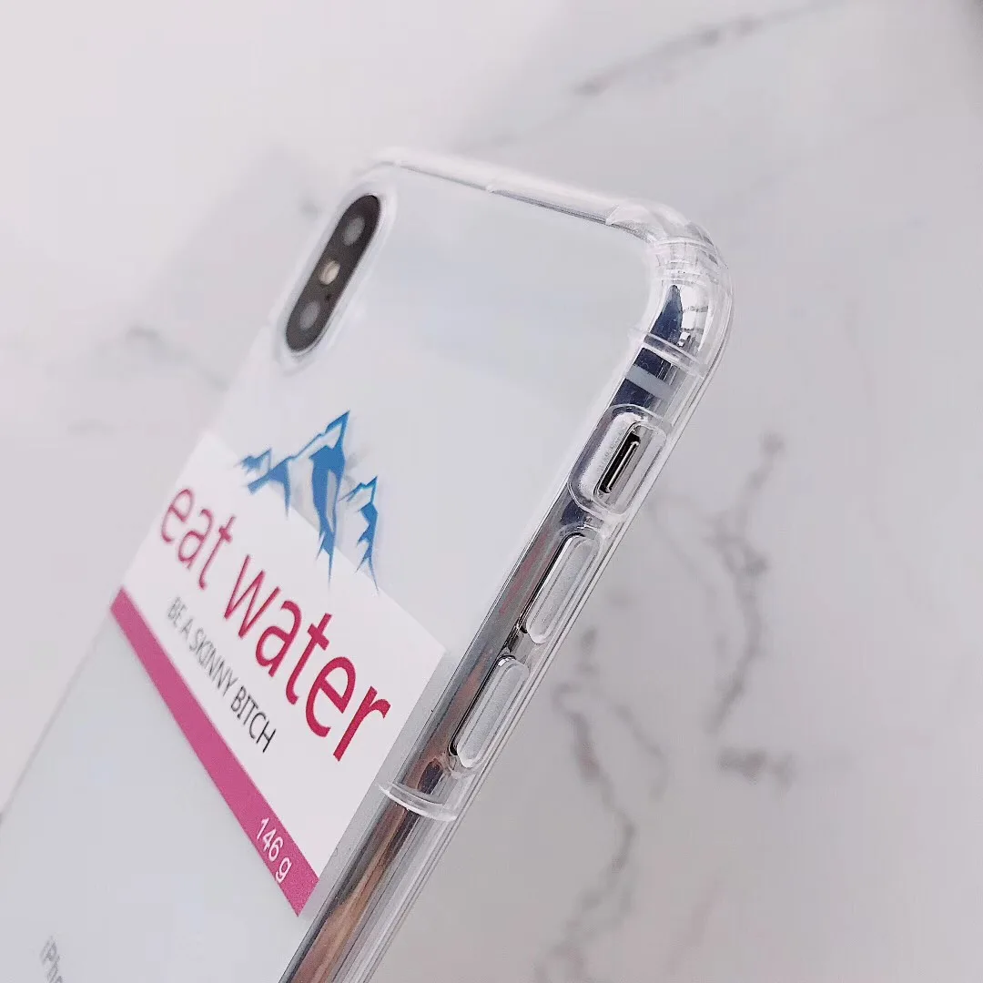 Забавный Ретро-узор Evian воды личности горный чехол для телефона для iphone Xs MAX XR X 6 6s 7 8 plus простой мягкий ТПУ задняя крышка
