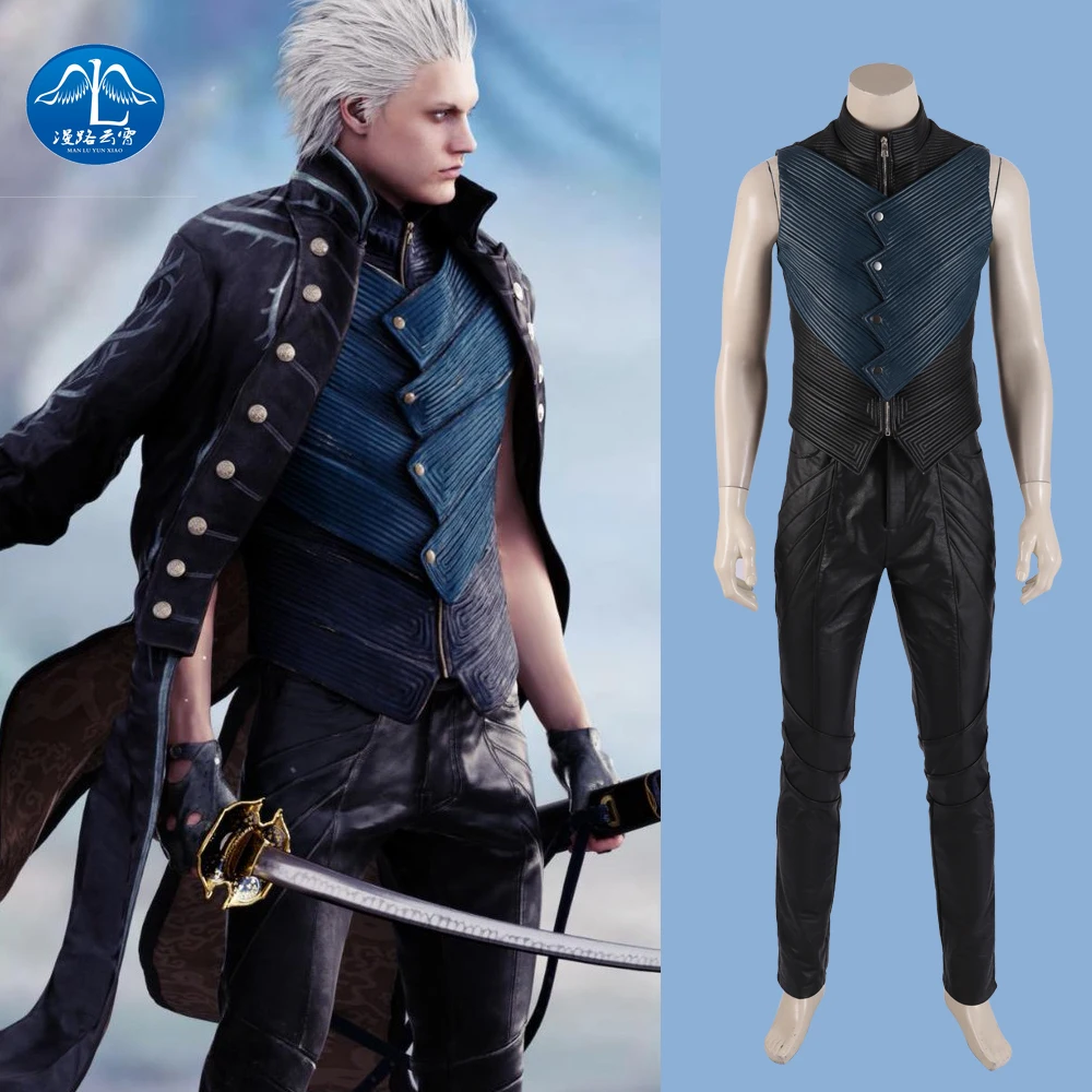 Manluyunxiao Game DMC 5 вергил жилет для косплея мужские куртки костюм на Хэллоуин детей