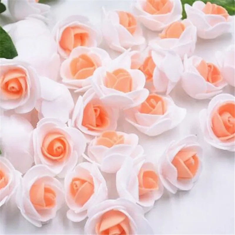 

20pcs 3.5cm Red Mini PE Foam Rose Flower Head Artificial Flowers For Home DIY Headdress Wreath Supplies Wedding Party Decoration