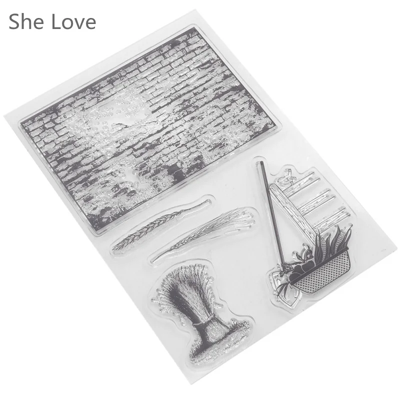 

She Love Clear Stamp for Scrapbooking Ancient Wall Haystack Transparent Silicone Rubber DIY Photo Album Decor