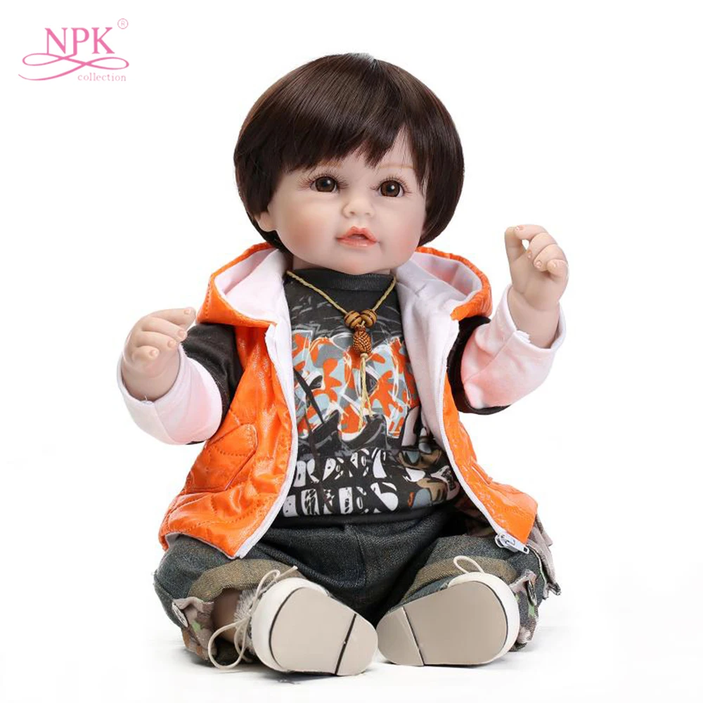 

19in Super Cute Full Body Silicone Reborn Baby Doll Toys Lifelike Newborn Bonecas Kids Playmate Juguetes for Children Gifts 2018