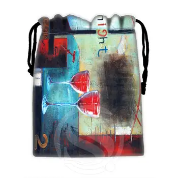 

New famous western oil painting #24 Custom Logo Printed receive bag Bag Compression Type drawstring bags size 18X22cm T902#B24
