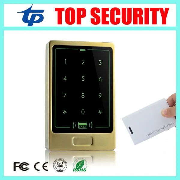 Golden color waterproof touch keypad 125KHZ EM card RFID smart card door access controller standalone single door access control Golden color waterproof touch keypad 125KHZ EM card RFID smart card door access controller standalone single door access control