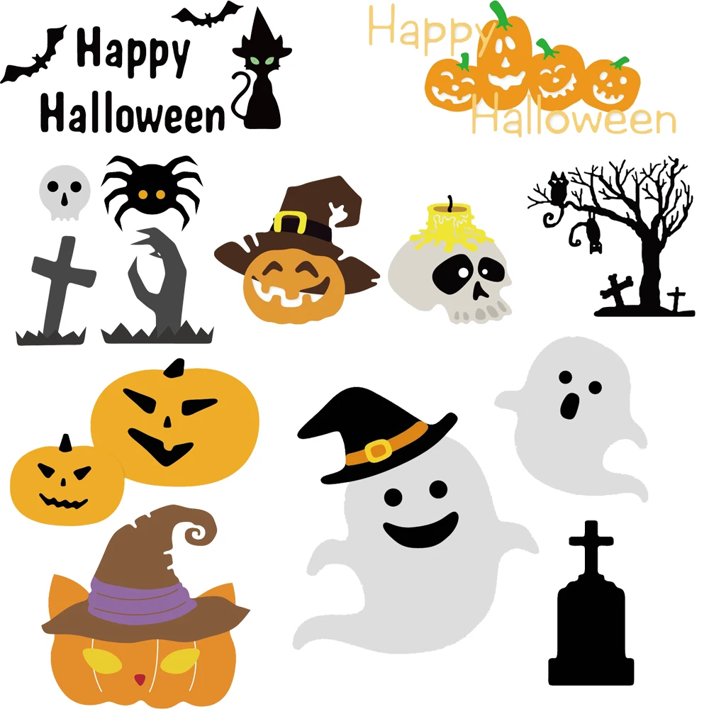 Happy Halloween Metal DIY Die Cutting Stencil Scrapbooking Embossing Paper good Happy Halloween Metal DIY Die Cutting Stencil Scrapbooking Embossing Paper good