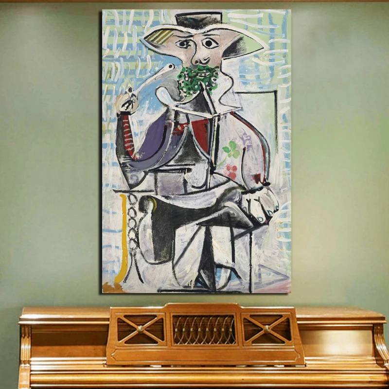 

Pablo Picasso Sotheby's Homme A La Pipe Canvas Painting Prints Living Room Home Decoration Modern Wall Art Oil Painting Posters