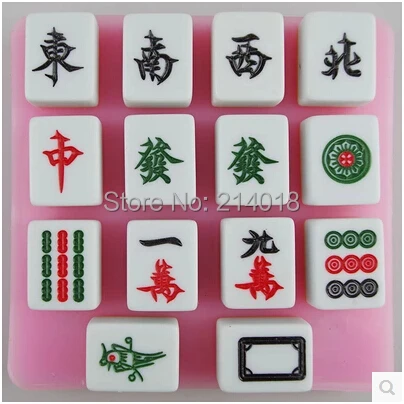Free shipping sell hot Mahjong silicone mold chocolate mold fondant cake mold Jelly pudding font b